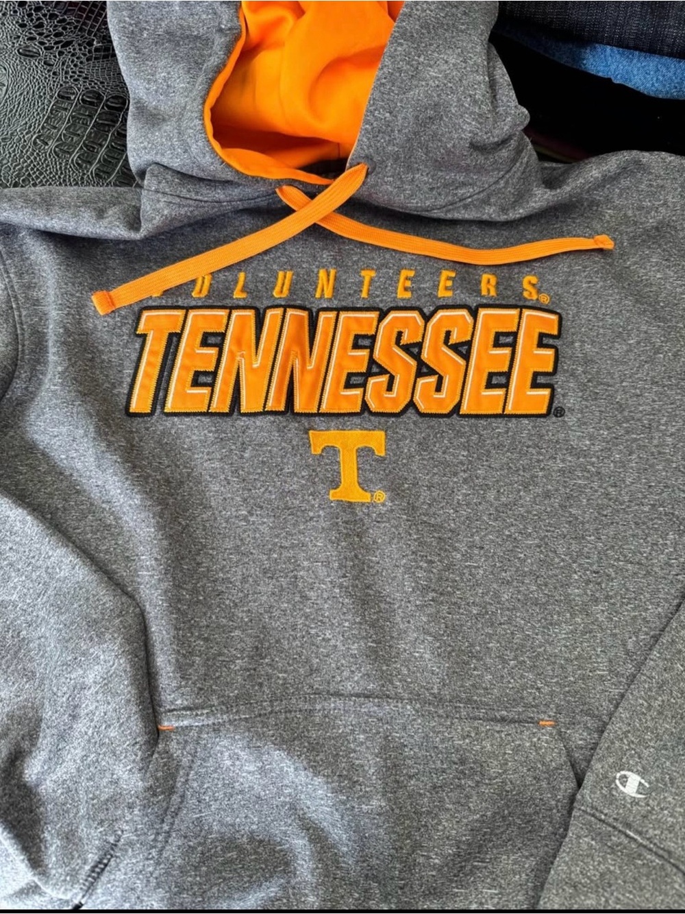 Champion Gray Crewneck Sweatshirt with Orange Tennessee Logo